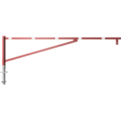 Swing barrier | for casting in concrete, hot-dip galvanized and red coated with white reflecting rings | clear width: 3500 mm | with Euro profile cylinder lock
